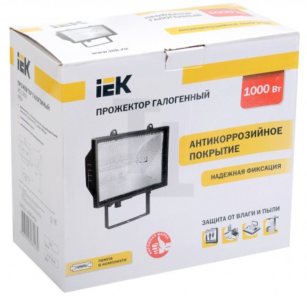 Прожектор ИО 1000 1000Вт IP54 черный LPI01-1-1000-K02 IEK LPI01-1-1000-K02